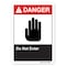 Signmission ANSI Danger, 3.5" Height, 5" Width, Decal, 3.5" H, 5" W, Landscape, Do Not Enter OS-DS-D-35-L-19837 - alternate 1
